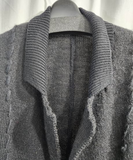 2020aw yohji yamamoto pour homme 黒 デザインニット  (HR-K74-193)