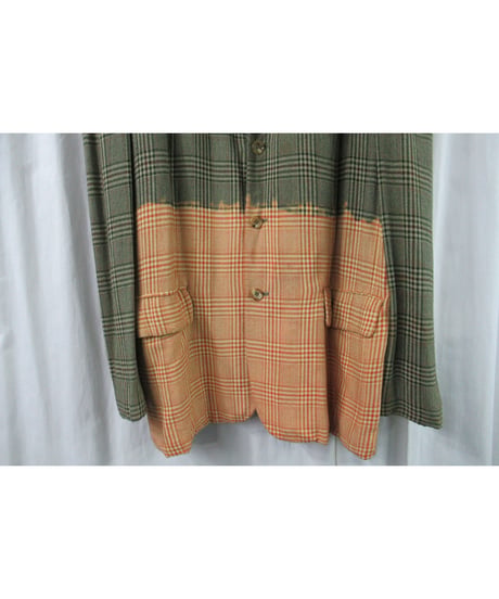 激レア AD1993 COMME des GARCONS HOMME PLUS 脱色 グレンチェック ベスト付きジャケット PJ-04022M