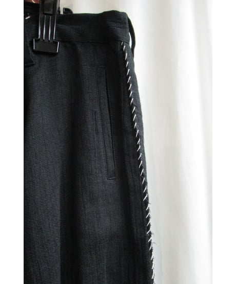 新品 09ss yohji yamamoto femme ステッチデザインワイドパンツ FV-P04-300