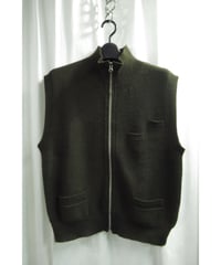 95aw yohji yamamoto pour homme vintage 鹿鳴館期 カーキ ニットベスト（HE-K13-191）