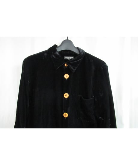 AD2002 COMME des GARCONS HOMME PLUS ラメ混ベロア 変わりボタンブラウス PG-B031