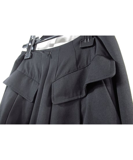 yohji yamamoto +noir バックスリット フラップポケットデザイン ロングスカート（NT-S01-101）