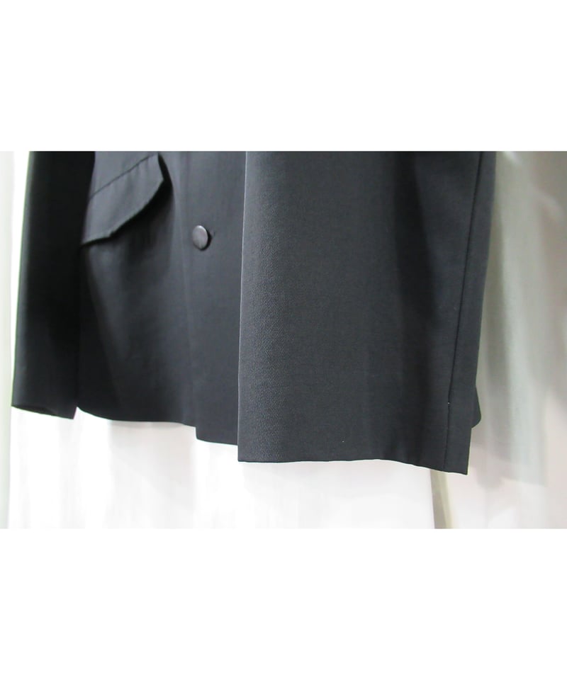 美品！Y's(ワイズ)ブラックデザインジャケット Y's yohji yamamoto ダブル デザインジャケット（YM-J08-401） |