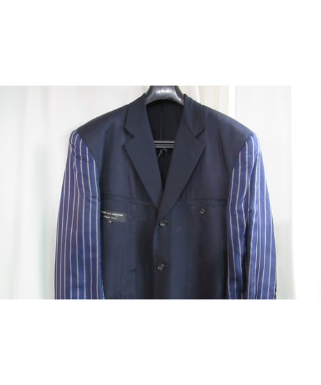 AD1990 COMME des GARCONS HOMME PLUS 袖ストライプ ロゴ入り リバーシブルセットアップ PJ-05025S