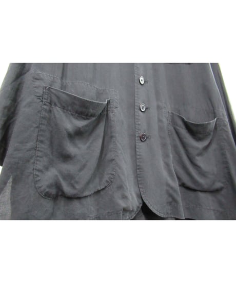 20ss yohji yamamoto pour homme パチポケットデザイン スタンドカラーブラウス（HN-B44-222）