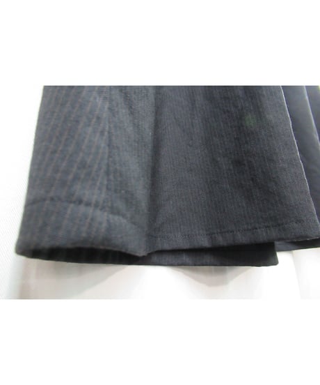 yohji yamamoto +noir ストライプ シンプルロングフレアスカート（NZ-S01-111）