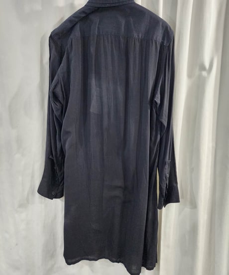 2015aw BLACK scandal yohji yamamoto  黒 ロング切替えブラウス (HY-B24-805)