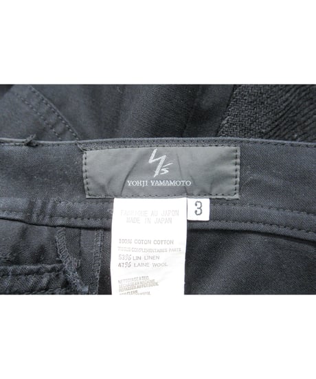 Y's for men yohji yamamoto 黒 異素材切り替えデザインパンツ MN-P14-814
