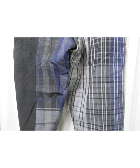 21ss yohji yamamoto pour homme 麻 チェック アシトメリーデザインセットアップ（HD-J45-831/HD-P63-831）
