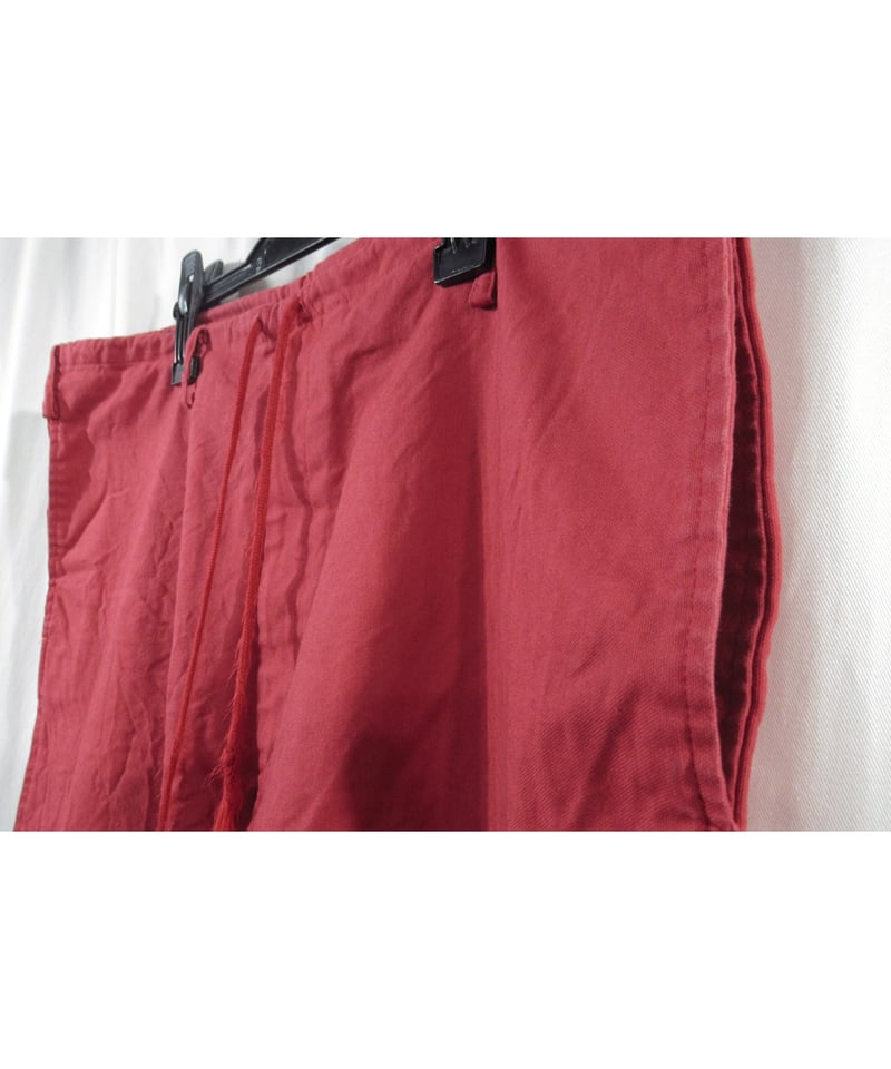 Y's for men yohji yamamoto コットン 赤 ワイドテーパードパンツ（M