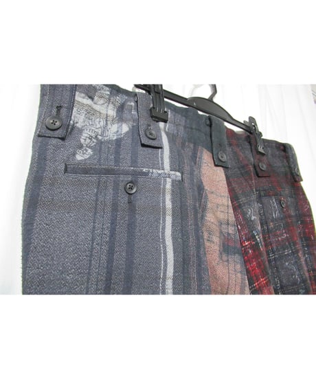20aw yohji yamamoto pour homme 総柄デザイン ワイドテーパードパンツ（HR-P55-834）