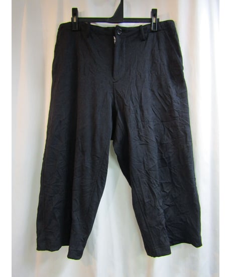 Y's yohji yamamoto シワ加工ワイドくるぶし丈パンツ YC-T20-984