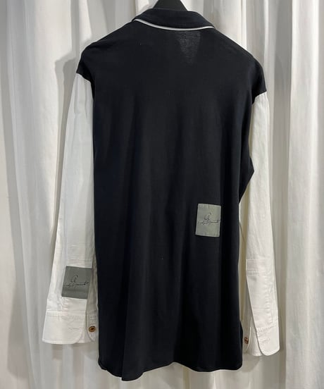 2016ss  yohji yamamoto pour homme 3枚襟プリントブラウス（HO-B47-805）