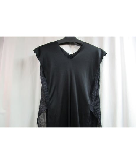 95ss yohji yamamoto femme vintage 黒 チリメン 着物デザインカットソー FB-T71-836