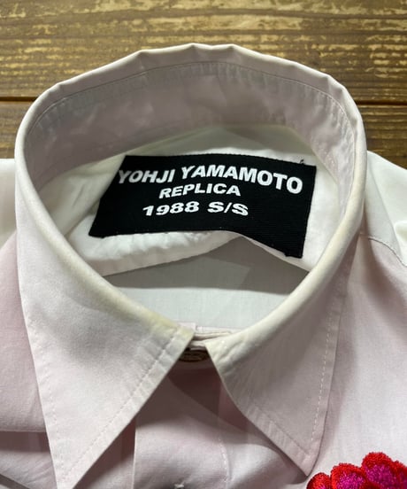 1988SS レプリカ yohji yamamoto pour homme 花刺繡シャツ（HD-B97-838）