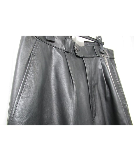 97aw yohji yamamoto pour homme vintage レザー テーパードパンツ（HI-P29-700）