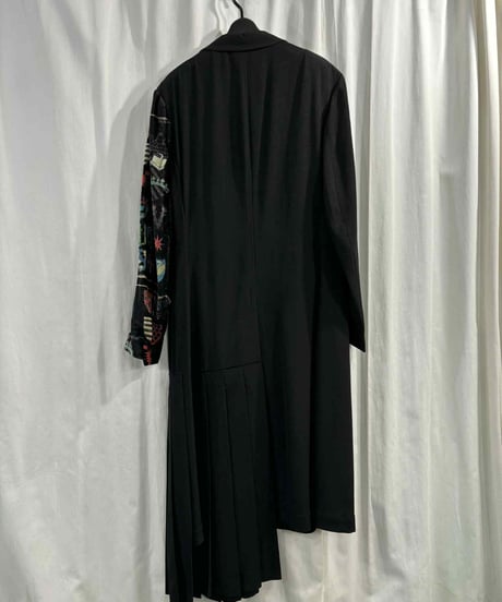 美品 2020SS yohji yamamoto pour homme 左裾プリーツロングジャケット（HN-J47-811）