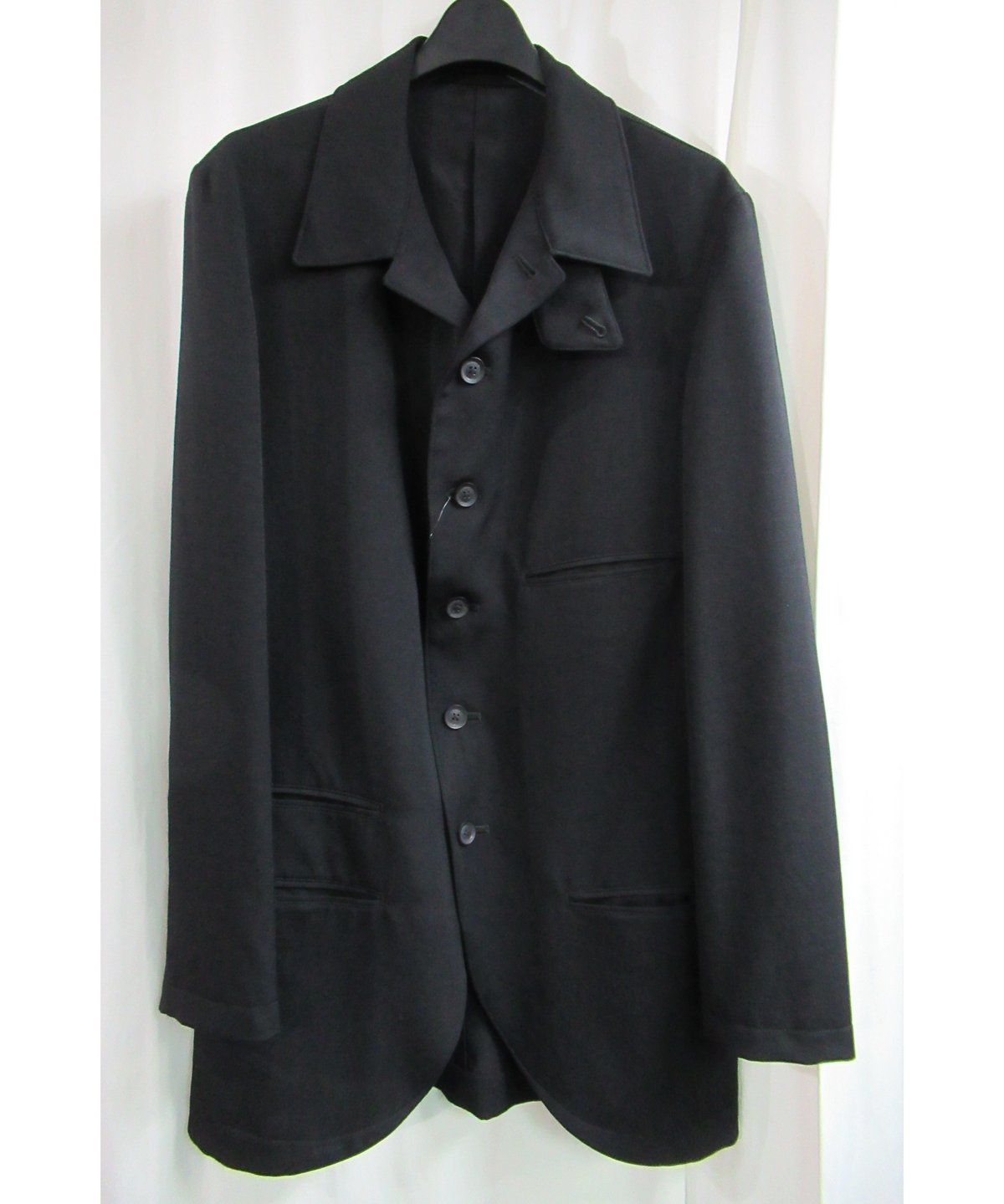 Y’s ワイズ 燕尾 ハイカラー デザイン ジャケット 黒 3 春夏 Y's for men yohji yamamoto 黒 3釦 シンプルジャケット (MC-J