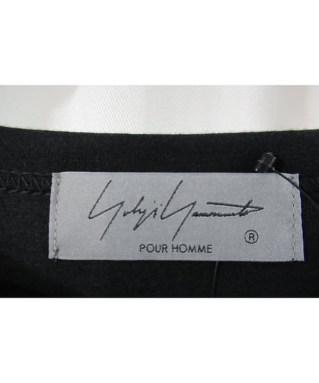 21ss yohji yamamoto pour homme 黒 バックプリントシンプルカットソー HD-T72-987