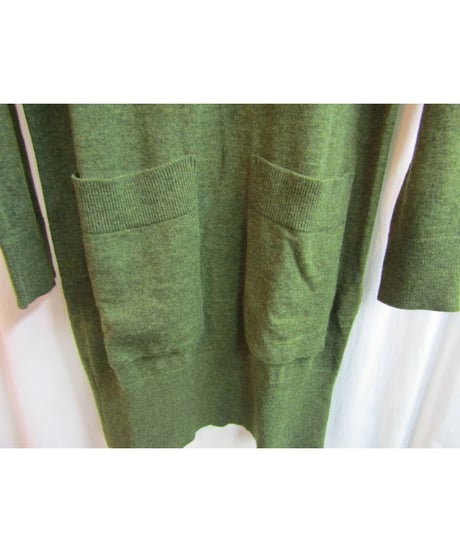 Y's 赤タグ yohji yamamoto カーキＶネックロングニット YL-K99-567