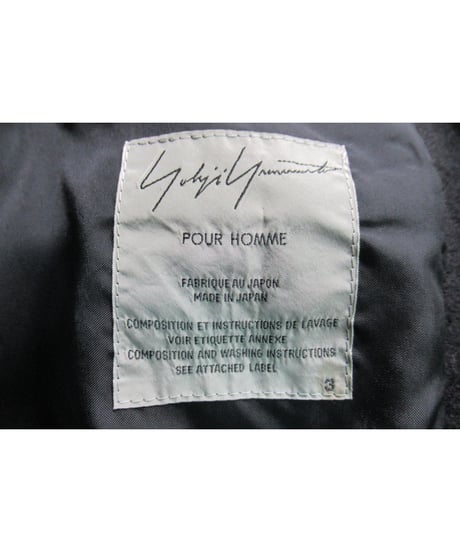 15aw yohji yamamoto pour homme フーテッドロングコート（HY-C03-135）