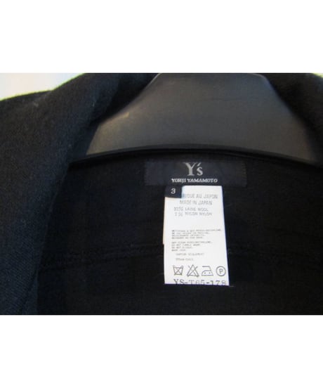 Y's yohji yamamoto 素材切替ハーフコート YS-T65-178