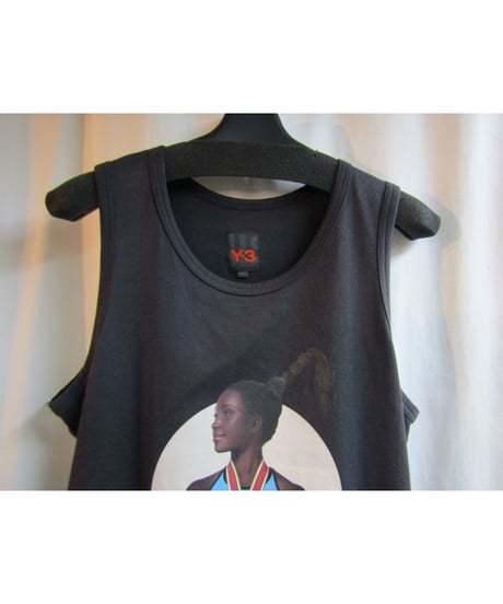 Y-3 yohji yamamoto ノースリーブ プリントTシャツ