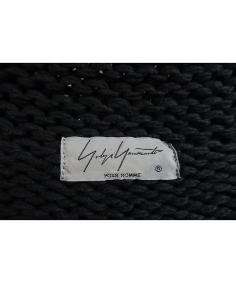 未使用 18aw yohji yamamoto pour homme ロゴ入りニットブルゾン HV-K89-081
