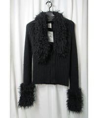 Y's yohji yamamoto ボア付きデザインカーディガン（YR-K22-925）