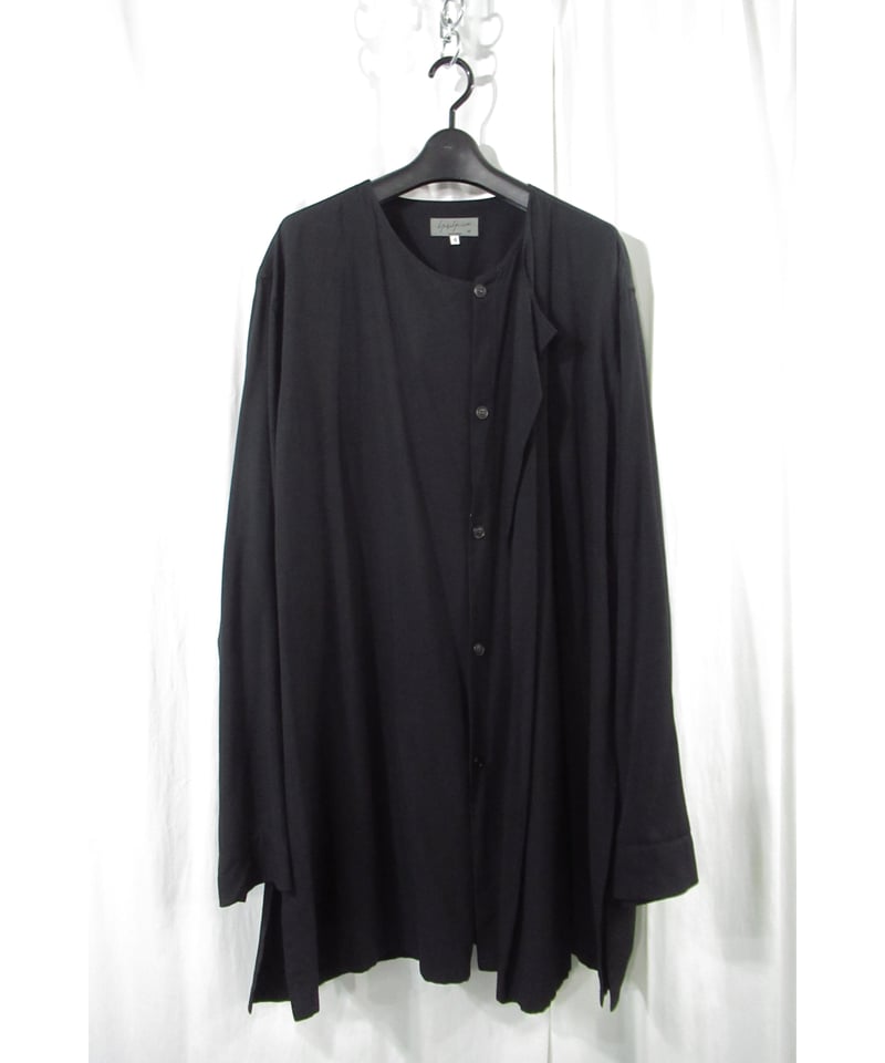 17ss yohji yamamoto pour homme フロントレイヤードデザインブラウ...