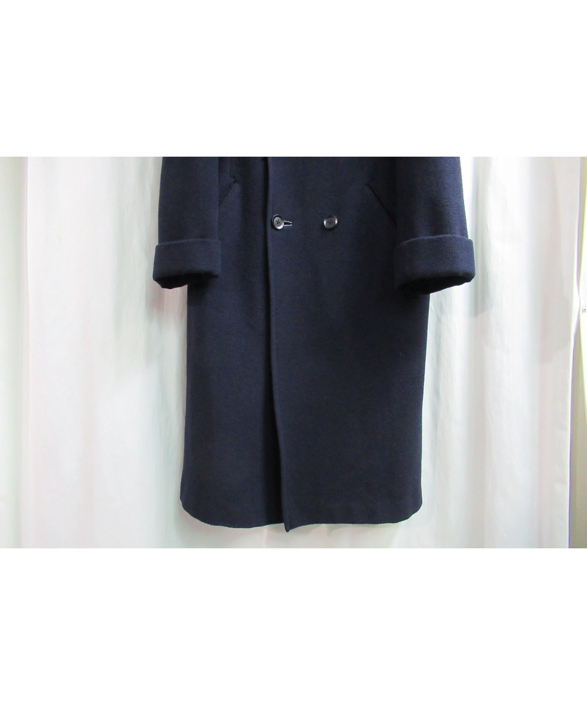 13aw yohji yamamoto pour homme 紺 へちま襟ロングコート HQ-