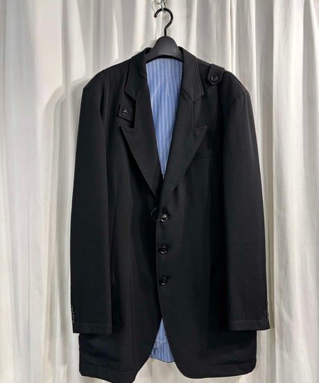 2017AW yohji yamamoto pour homme 黒 変形ジッパー使いデザインジャケット（HK-J52-100）