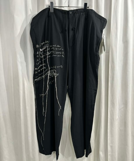2019SS yohji yamamoto pour homme 刺繡ワイドパンツ（HH-P59-281）