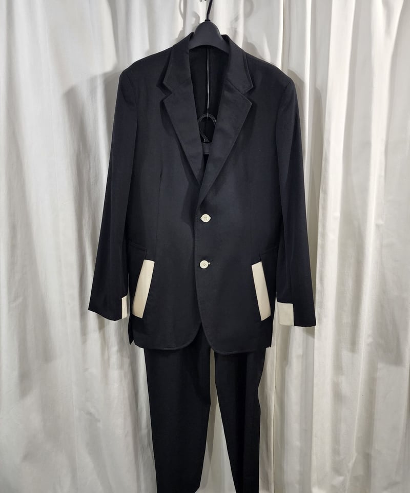 s'yte サイト ヨウジヤマモト シワ加工ブラックセットアップスーツ