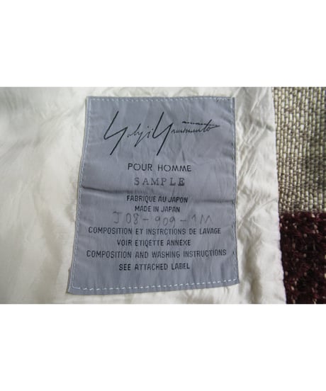 レア 94ss yohji yamamoto pour homme vintage SAMPLE 素材切替えデザインジャケット（J08-909-1M）