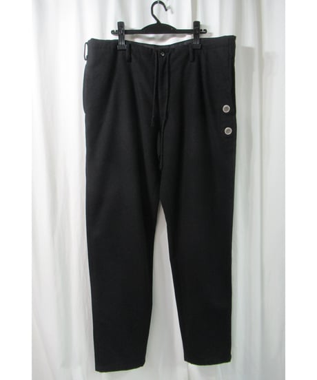 yohji yamamoto pour homme 黒 レプリカ アイレットヒモワイドパンツ（HN-P15-121）