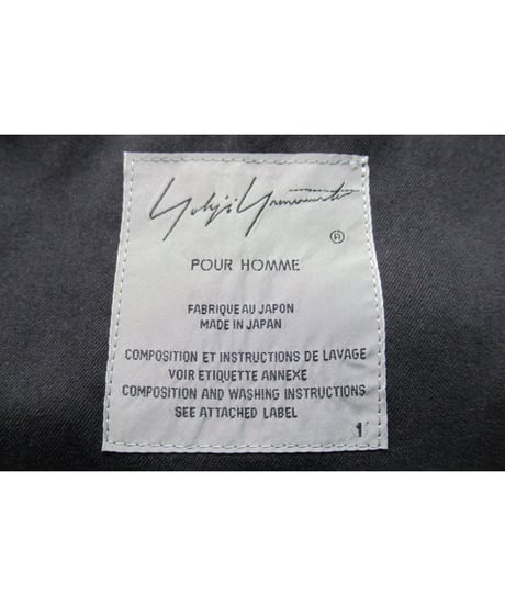 19ss yohji yamamoto pour homme  スリーブ パチポケットデザイン ロングコート（HH-C09-039）