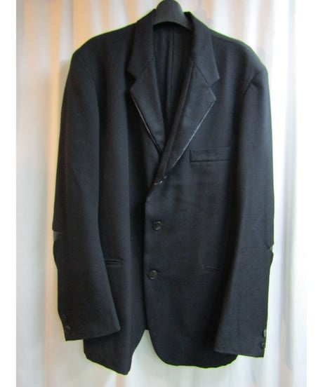 96aw yohji yamamoto pour homme vintage レザー切替えデザインジャケット