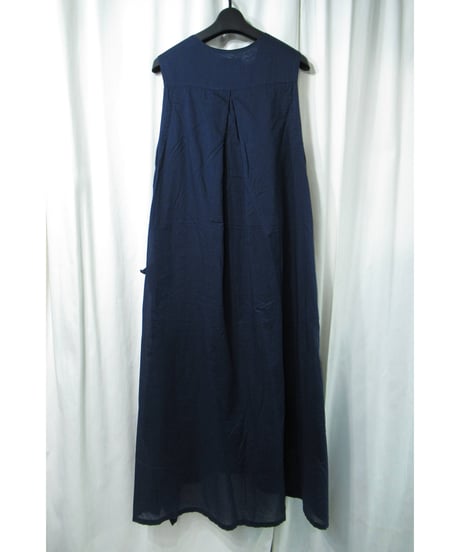 Y’s yohji yamamoto コットン シンプルフレアワンピース 紺（YZ-D07-028）