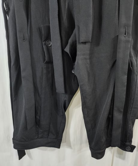 2020ss yohji yamamoto pour homme 黒 デザインパンツ  (HN-P54-100)