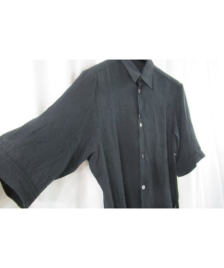 Y's yohji yamamoto シンプル シワ加工5分袖シャツ YX-B10-317