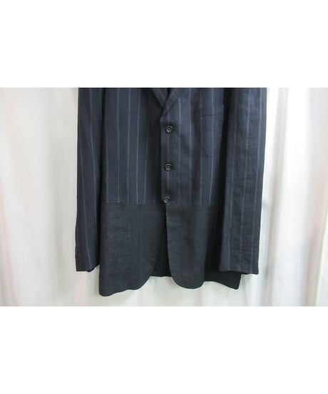 94ss yohji yamamoto pour homme vintage ストライプ 切替えデザインジャケット HT-J54-326