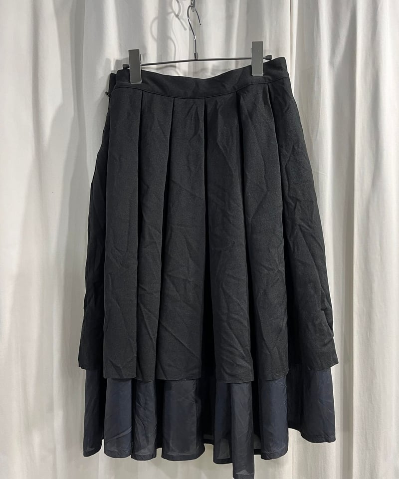 Y's Yohji Yamamoto ブラック レイヤード フリル スカート Y's Yohji Yamamoto ブラック レイヤード フリル スカート Y's ヨウジ
