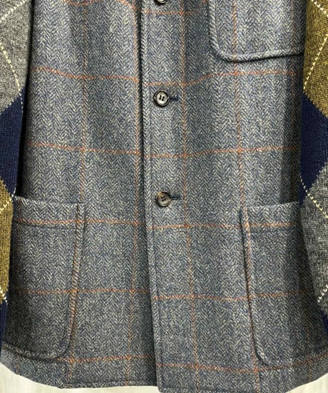 AD1996 COMME des GARCONS HOMME PLUS アーガイル袖切り替えデザインジャケット（PJ-04062M-A）