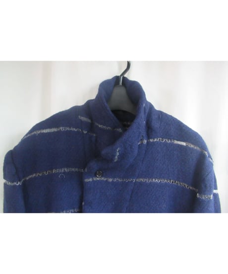 AD2004 COMME des GARCONS HOMME PLUS 紺 縮絨 デザインジャケット PN-J007
