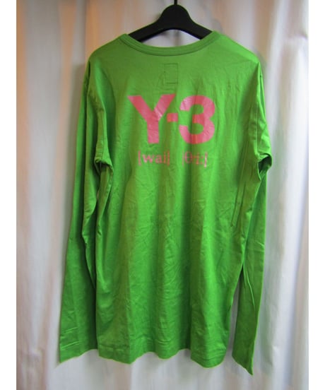Y-3 yohji yamamoto 黄緑 ロゴプリントデザインTシャツ 3T-2