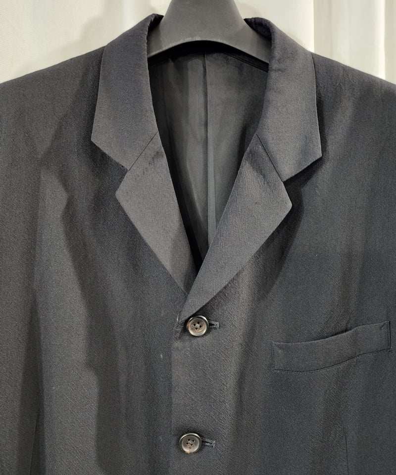 95AW yohji yamamoto pour homme 黒 4釦シンプルジャケット ( 95AW yohji yamamoto pour homme 黒 4釦シンプルジャケット (