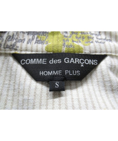 AD2006 COMME des GARCONS HOMME PLUS コットン ストライプ プリントデザインジャケット（PS-J069）