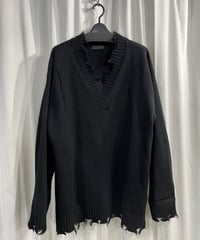 S'YTE yohji yamamoto ダメージ加工 Ⅴネックセーター（UM-K48-613）