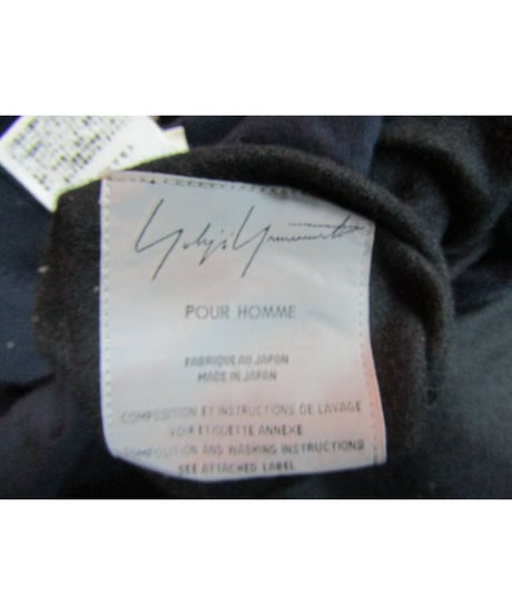 美品 09aw yohji yamamoto pour homme 紺パチポケットロゴ入りジャケット HZ-Y19-004